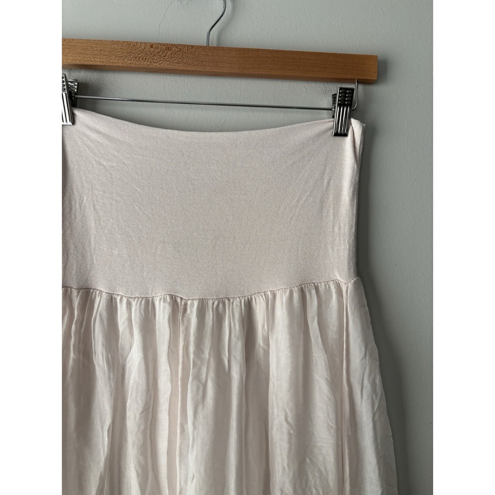 Giusy Silk Blend Pink Grey Ombré Long Maxi‎ Skirt Boho Made In Italy Size Small - Picture 4 of 8